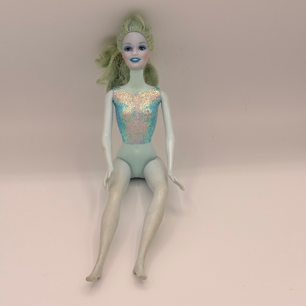 Mattel Barbie Doll 1999 Blue Skin Green Hair Fair Glitter Bodice Fairy Wing Slot